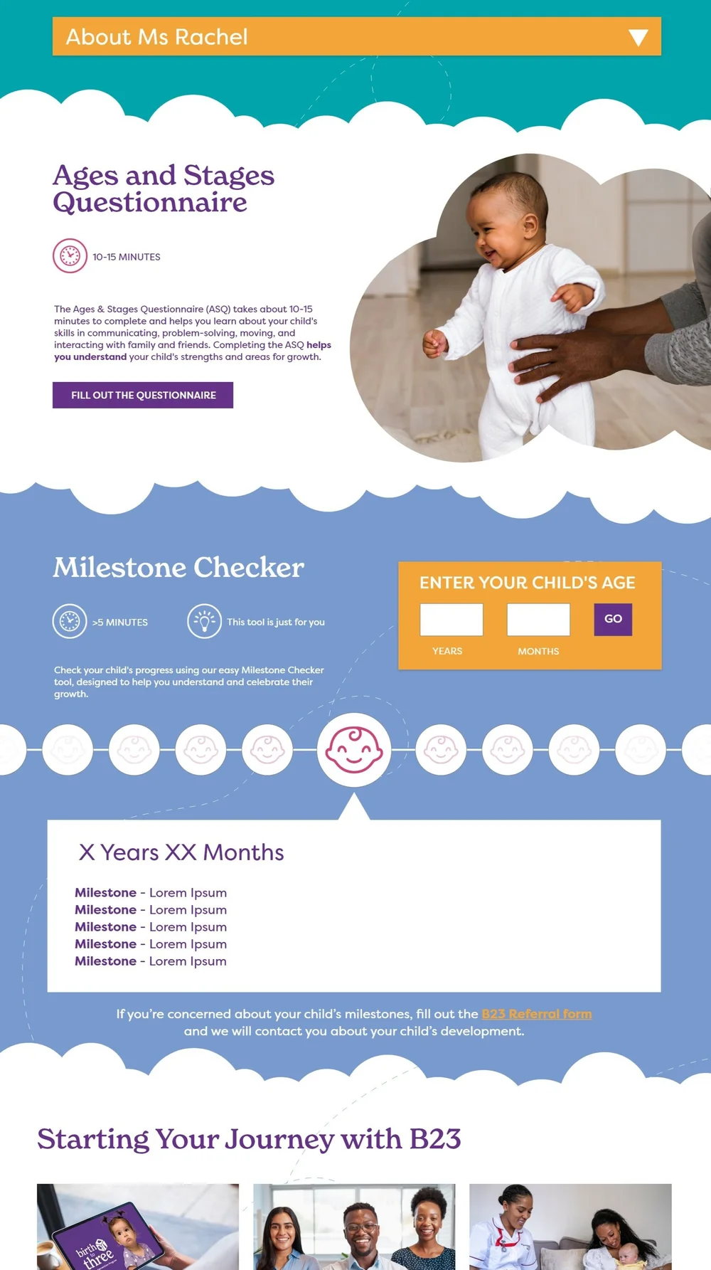 Birth to Three enrollment page