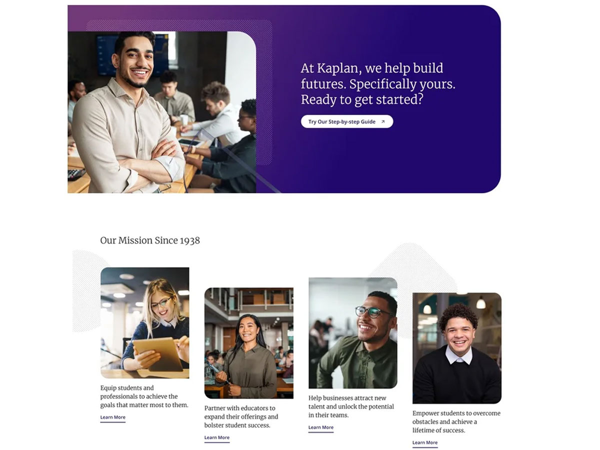 Kaplan site interior page